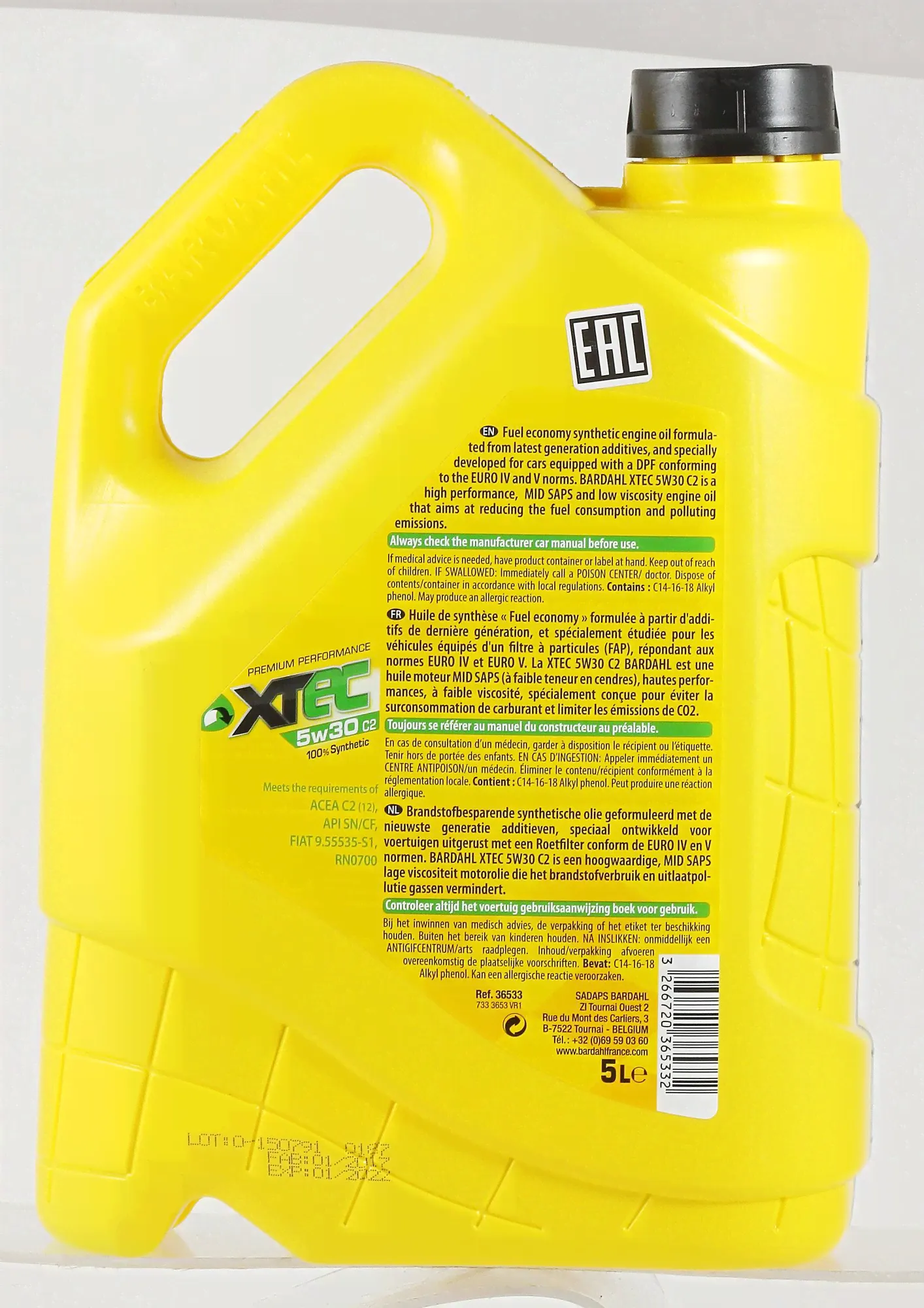 Масло моторное синтетическое BARDAHL XTEC 5W30, 5L